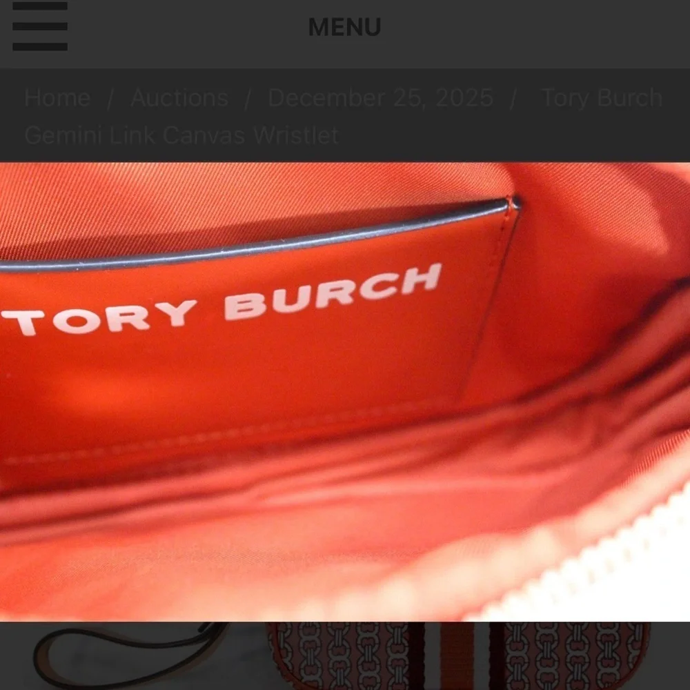Tory Burch Red Canvas Wristlet